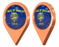 Zustand von Oregon Ort Symbol Flagge, isoliert mit anders abgewinkelt, 3d Rendern png