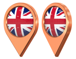 United Kingdom Location Icon Flag, Isolated with Different Angled, 3D Rendering png