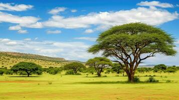 nature african acacia groves ai generated photo