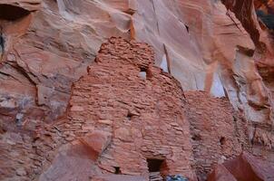 Cliff Dwelling Ruins Made of Red Rock Bricks photo