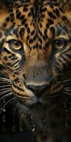 Leopard macro photography. AI Generated photo