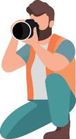 Vector flat design characters photographer take picture