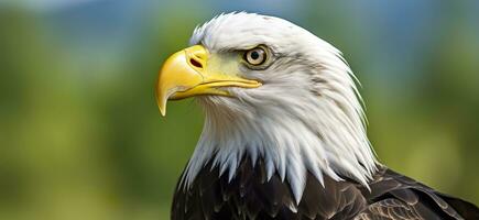 Portrait of an american bald eagle, wildlife. Generative AI photo