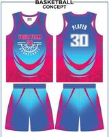 púrpura silbido baloncesto jersey concepto con grunge degradado diseño para sublimación vector