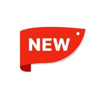 Red label new icon. Retail and product promotion marketing symbol with special advertising note vector sign