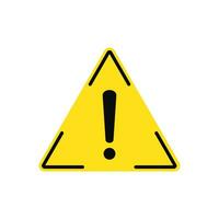 Attention triangle signs. Yellow exclamation symbols for caution and possible danger message about alarm and violations in work vector processes