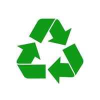 Green recycling symbol icon. Eco cycle elimination of garbage and waste with reduction of environmental vector pollution