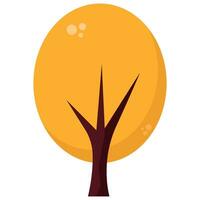 Cartoon yellow tree. Vector illustration