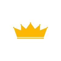 Yellow imperial crown icon. Antique heraldic diadem of royalty and power with luxury decoration in vintage medieval vector style