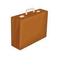 brown briefcase with golden lock case leather vector