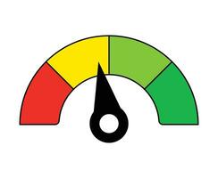 Round panel indicator. Equipment measuring gauge with dial showing positive green and negative red pressure with dashboard vector speedometer