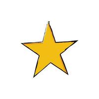 Golden star icon. Yellow symbol of quality and award for successful winner of best vector ranking