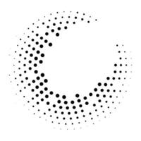 sencillo trama de semitonos punteado negro círculo. grunge ornamento con circular marco efecto con creativo artístico vector minimalismo