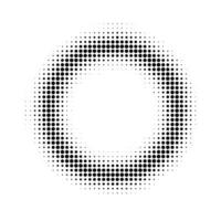 Halftone dotted frame with blur. Simple ornament with circular frame effect with creative artistic vector minimalism