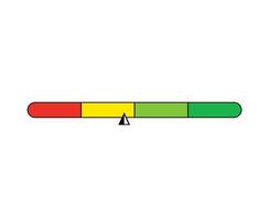 Line color scale indicator. Measuring gauge with dial showing positive green and negative red pressure with dashboard vector speedometer