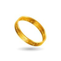 Golden ring of omnipotence. Powerful artifact of magical power and good luck strong amulet for witchcraft and vector magic