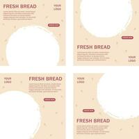 Bakery menu template for social media vector