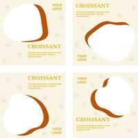 Cheerful croissant template vector