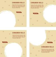 Cinnamon rolls template menu vector