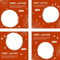 Cupcakes template halloween edition vector