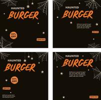 Spooky burger template vector