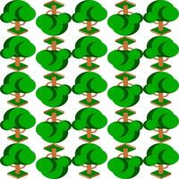 Seamless pattern with green trees on white background. vector