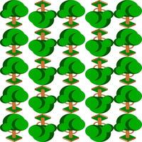 Seamless pattern with green trees on white background. vector