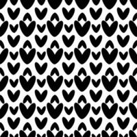 Seamless pattern with hearts. Black and white background. vector