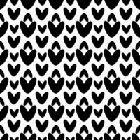 Seamless pattern with hearts. Black and white background. vector