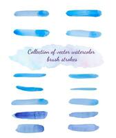 Set of watercolor brush strokes vector