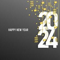 Vector happy new year with golden line art free download