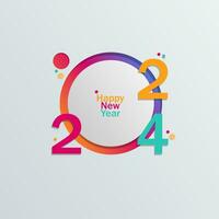 vector ilustración contento nuevo año 2024 con sencillo diseño hermosa color concepto