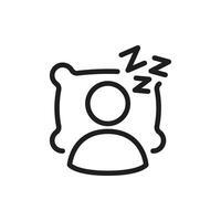 ronquidos vector icono. persona dormido con zzz diseño. personas dormir icono