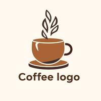 Vector simple and minimal Coffee Logo, Coffee cafe design Concept with white background