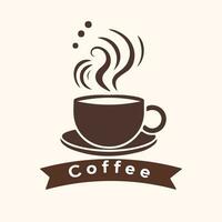 Vector simple and minimal Coffee Logo, Coffee cafe design Concept with white background