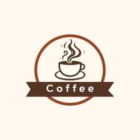 Vector simple and minimal Coffee Logo, Coffee cafe design Concept with white background