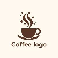 Vector simple and minimal Coffee Logo, Coffee cafe design Concept with white background