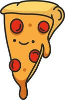 Pizza slice icon. Cartoon illustration of pizza slice vector icon for web design