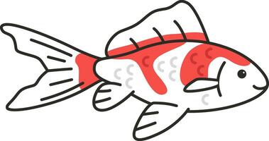 Vector illustration sarasa comet goldfish. Isolated on a white background.