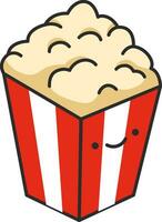 Popcorn icon in flat style on white background. Vector illustration.