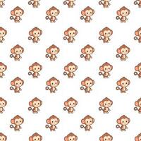 Cute seamless monkey pattern design for decorating, backdrop, fabric, wallpaper and etc. vector