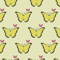 mariposa sin costura modelo diseño para tela, bolsa, fondo de pantalla, envase papel. vector