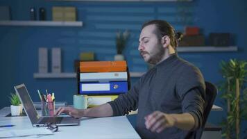 Portrait of businessman using his mind and intelligence. video