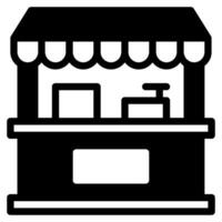fast food stall icon vector