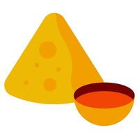 fast food samosa icon vector