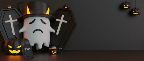 3d rendering Halloween day background photo