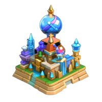 fantasy 3d small Island castle game ai generated png