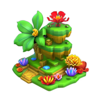 fantasy 3d small Island tree game ai generated png