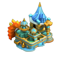 fantasy 3d small Island castle game ai generated png