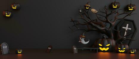 3d rendering Halloween day background photo